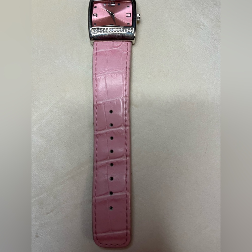 Mary Kay Silver Dial Watch with Pink and Tan Strap - Picture 4 of 7